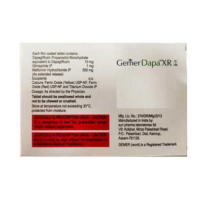 Gemer Dapa Xr 10/1/500mg Strip Of 7 Tablets