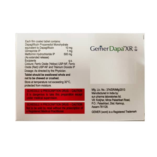 Gemer Dapa Xr 10/1/500mg Strip Of 7 Tablets