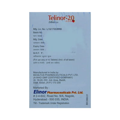 Telinor 20mg Strip Of 15 Tablets