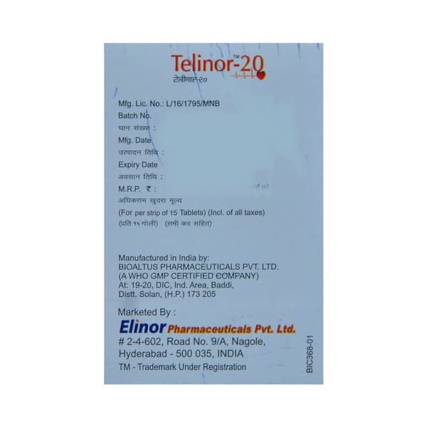 Telinor 20mg Strip Of 15 Tablets