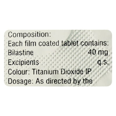 Bilashine 40mg Strip Of 10 Tablets