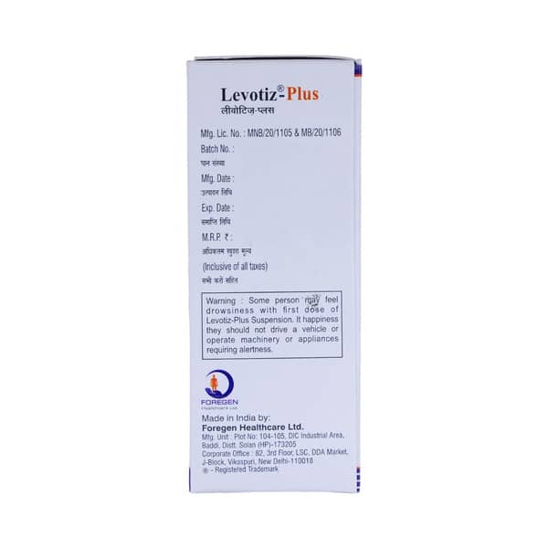 Levotiz Plus Orange And Pineapple Flavour Bottle Of 60ml Suspension