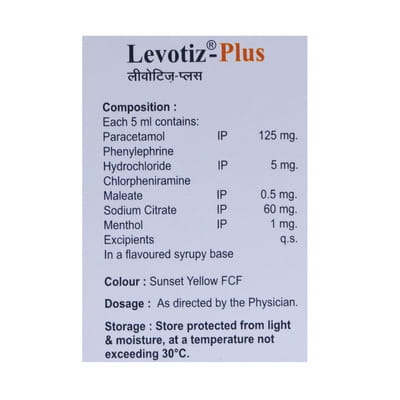 Levotiz Plus Orange And Pineapple Flavour Bottle Of 60ml Suspension