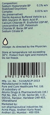 Soha 0.1% Bottle Of 5ml Eye Drops