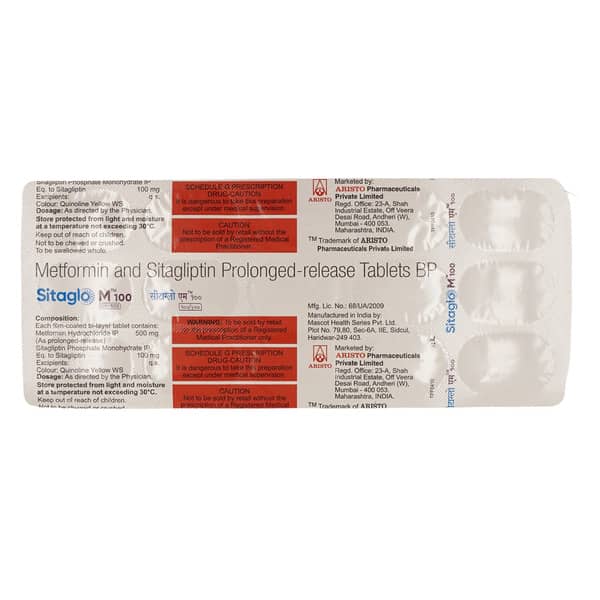Sitaglo M 100/500mg Strip Of 15 Tablets