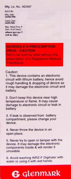 Airz F Digihaler 9/4.8mcg Box Of 120md Metered Dose Inhaler