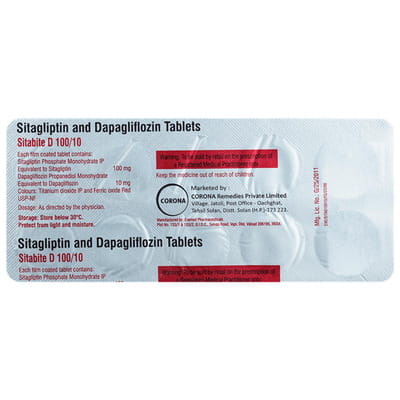 Sitabite D 100/10mg Strip Of 10 Tablets