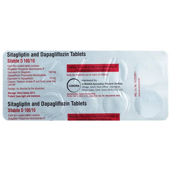 Sitabite D 100/10Mg Strip Of 10 Tablets