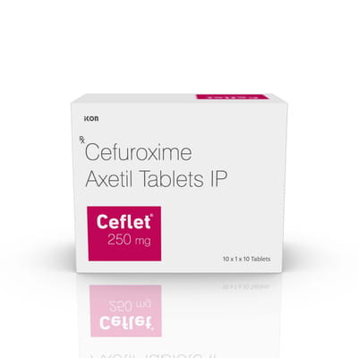 Ceflet 250mg Strip Of 10 Tablets