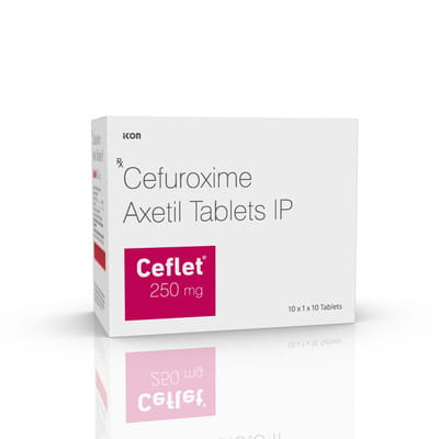 Ceflet 250mg Strip Of 10 Tablets