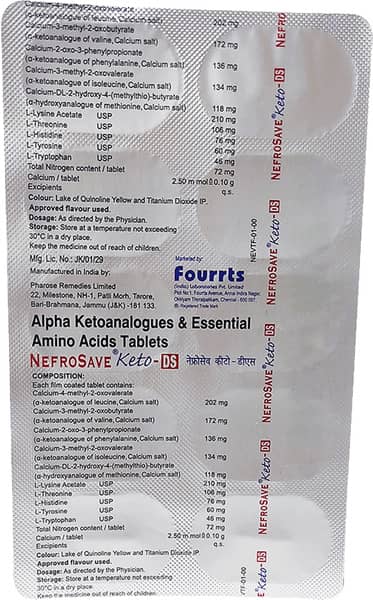 Nefrosave Keto Ds Strip Of 10 Tablets