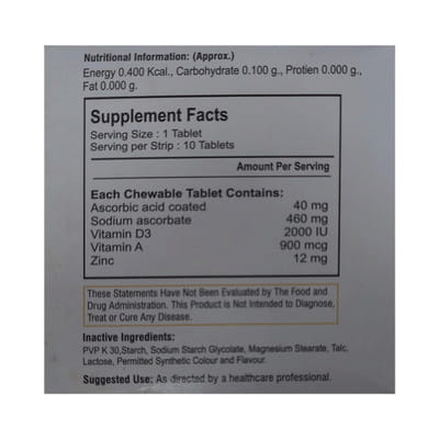 Diapro Dc Strip Of 10 Chewable Tablets