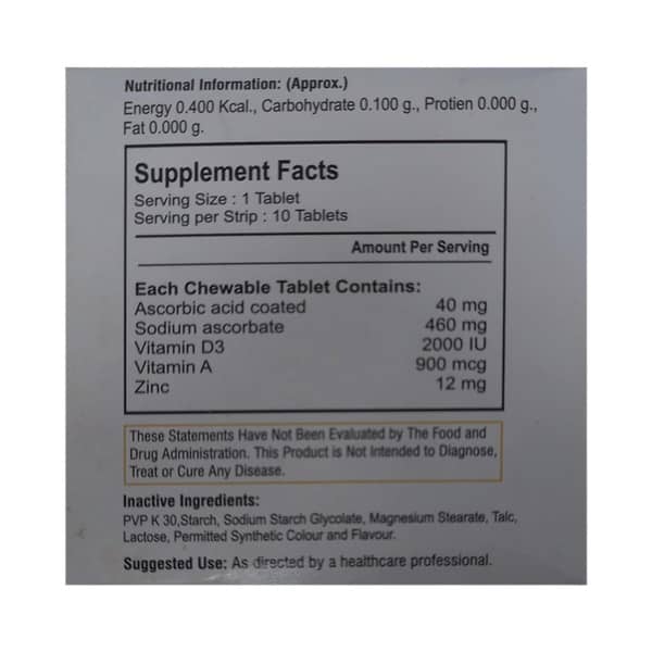 Diapro Dc Strip Of 10 Chewable Tablets