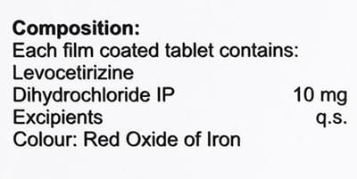 Levocetrizen 10mg Strip Of 10 Tablets