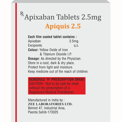 Apiquis 2.5mg Strip Of 30 Tablets