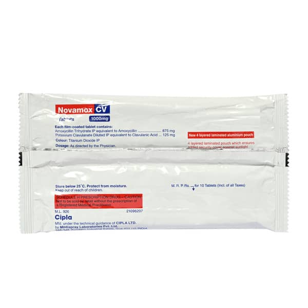 Novamox Cv 1gm Strip Of 10 Tablets