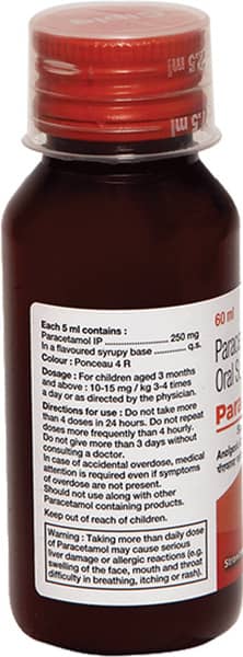 Parafast 250mg Strawberry Flavour Bottle Of 60ml Suspension