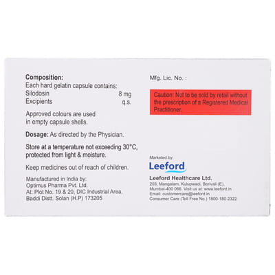 Sildoease 8mg Strip Of 10 Capsules