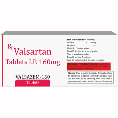 Valsazem 160mg Strip Of 10 Tablets