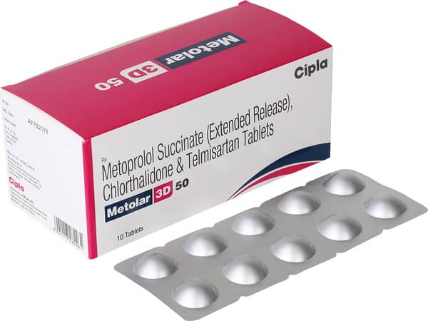 Metolar 3d 50mg Strip Of 10 Tablets