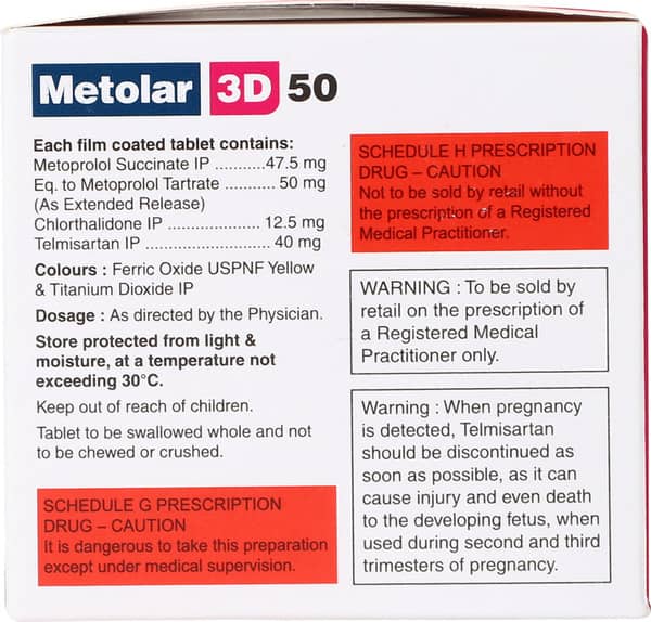 Metolar 3d 50mg Strip Of 10 Tablets