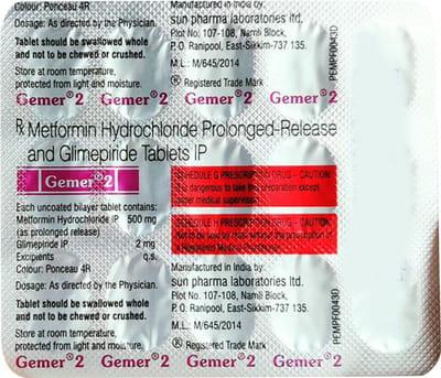 Gemer 2mg Strip Of 15 Tablets