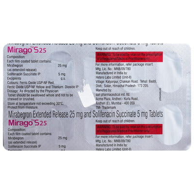 Mirago S 25 Strip Of 10 Tablets
