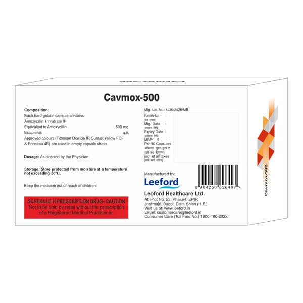 Cavmox 500Mg Strip Of 10 Capsules