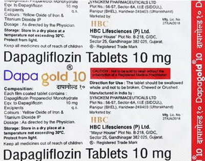 दापागोल्ड 10एमजी 15 टैबलेट की स्ट्रिप