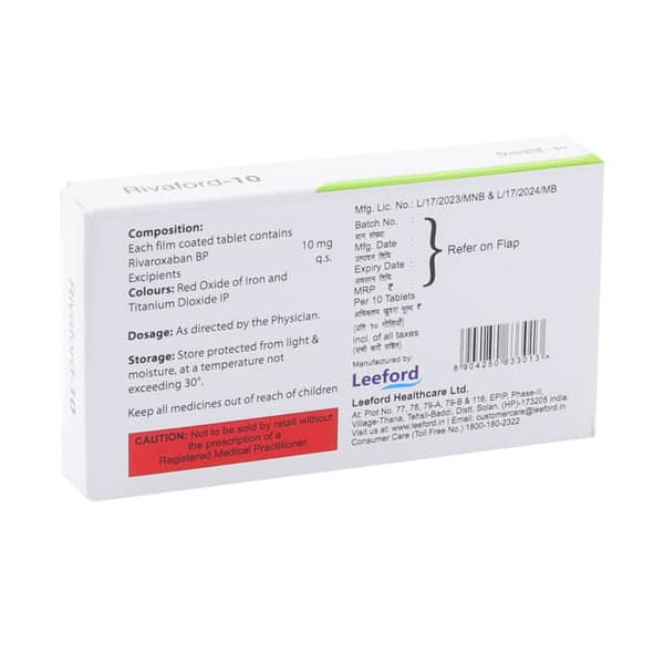 Rivaford 10 Strip Of 10 Tablets