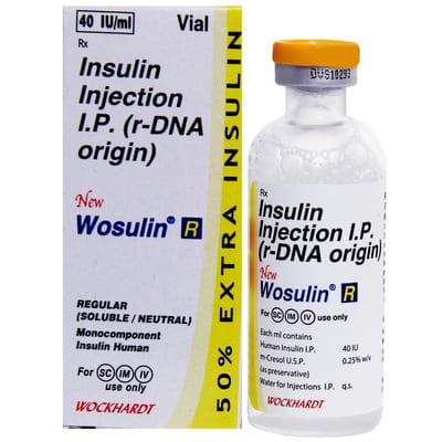 New Wosulin R 40iu Vial Of 15ml Injection