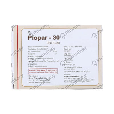 Piopar 30mg Strip Of 15 Tablets