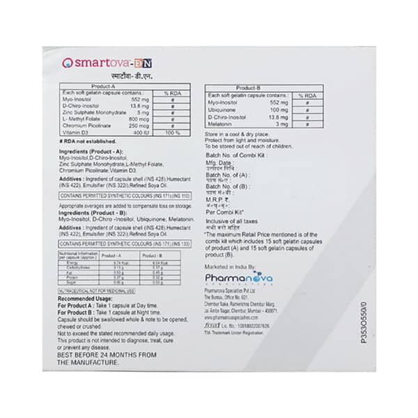 Smartova Dn Strip Of 30 Combikit Tablets