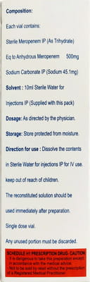 Eonem 500mg Dry Vial Of 1 Powder For Injection