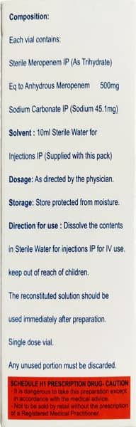 Eonem 500mg Dry Vial Of 1 Powder For Injection