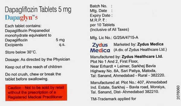 Dapaglyn 5mg Strip Of 10 Tablets