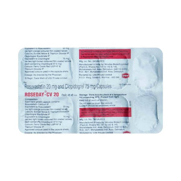 Roseday Cv 20mg Strip Of 10 Capsules