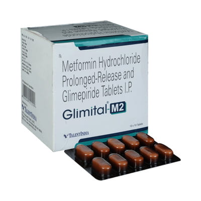 Glimital M 2mg Strip Of 15 Tablets