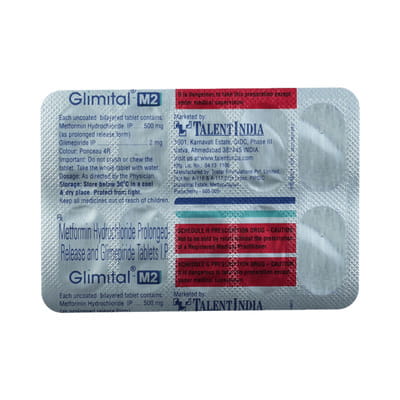 Glimital M 2mg Strip Of 15 Tablets