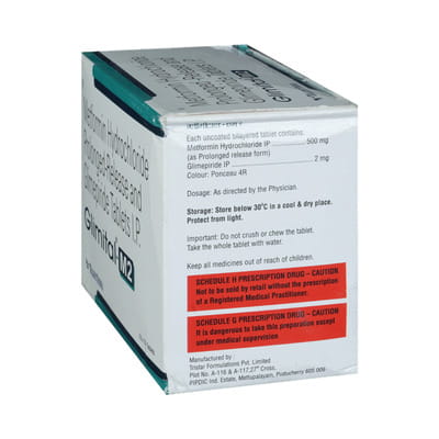 Glimital M 2mg Strip Of 15 Tablets