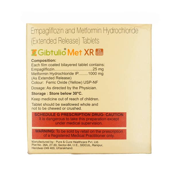 Gibtulio Met Xr 25/1000mg Strip Of 10 Tablets