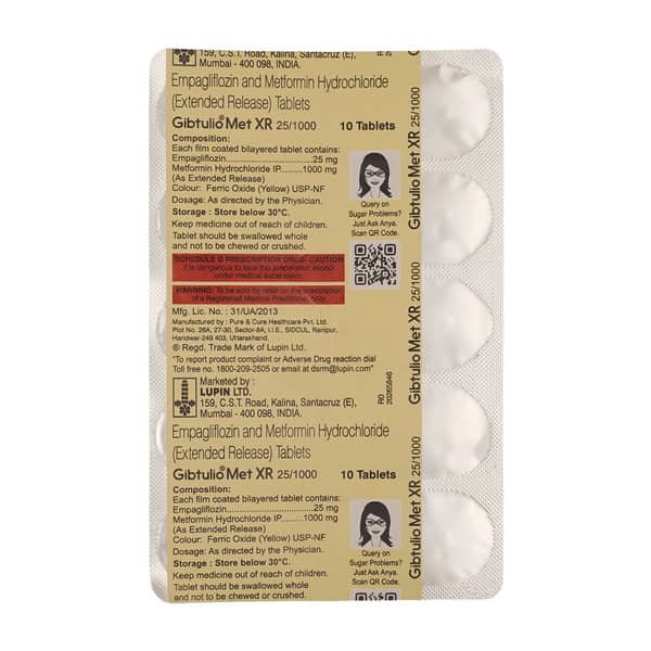 Gibtulio Met Xr 25/1000mg Strip Of 10 Tablets