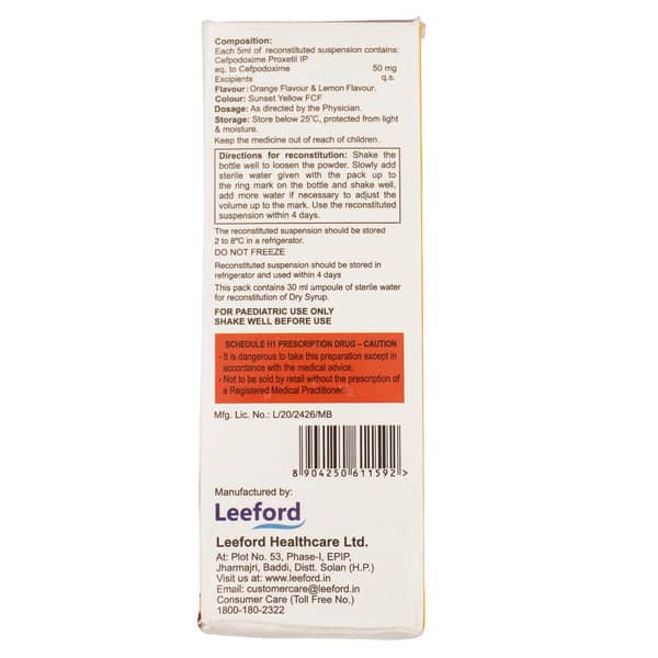 Cekoda 50mg Lemon And Orange Flavour Bottle Of 30ml Suspension