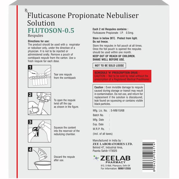 Flutoson 0.5Mg 2Ml Packet Of 6 Respules