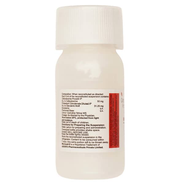 Monocef O Cv 50/31.25mg Delicious Pineapple Peppermint Flavour Bottle Of 30ml Dry Suspension