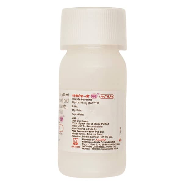 Monocef O Cv 50/31.25mg Delicious Pineapple Peppermint Flavour Bottle Of 30ml Dry Suspension
