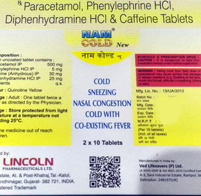 Nam Cold New Strip Of 10 Tablets