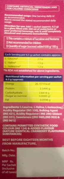 Udistrong Cranberry Flavour Sachet Of 6.5gm Powder