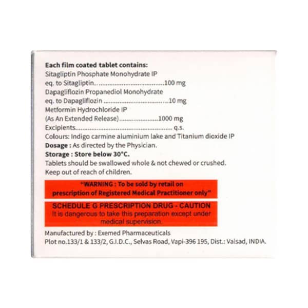 Sitahenz Dm 1000mg Strip Of 10 Tablets