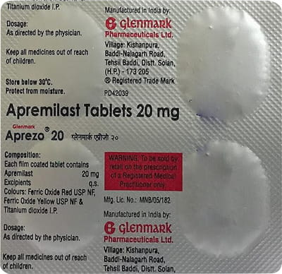 Aprezo 20mg Strip Of 4 Tablets